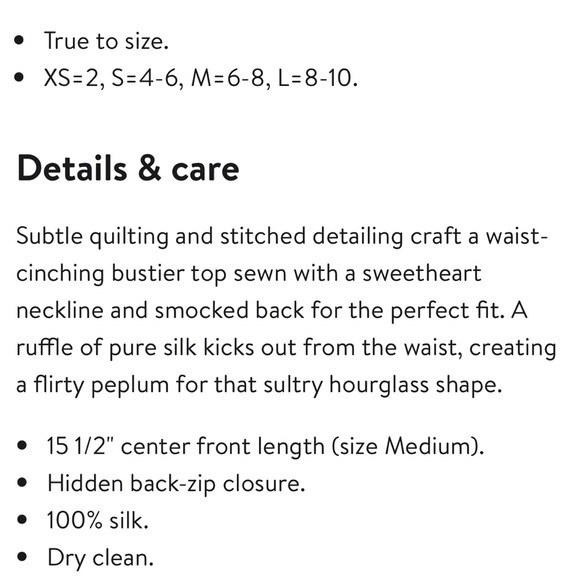 Parker Penelope silk peplum bustier top - Picture 9 of 9